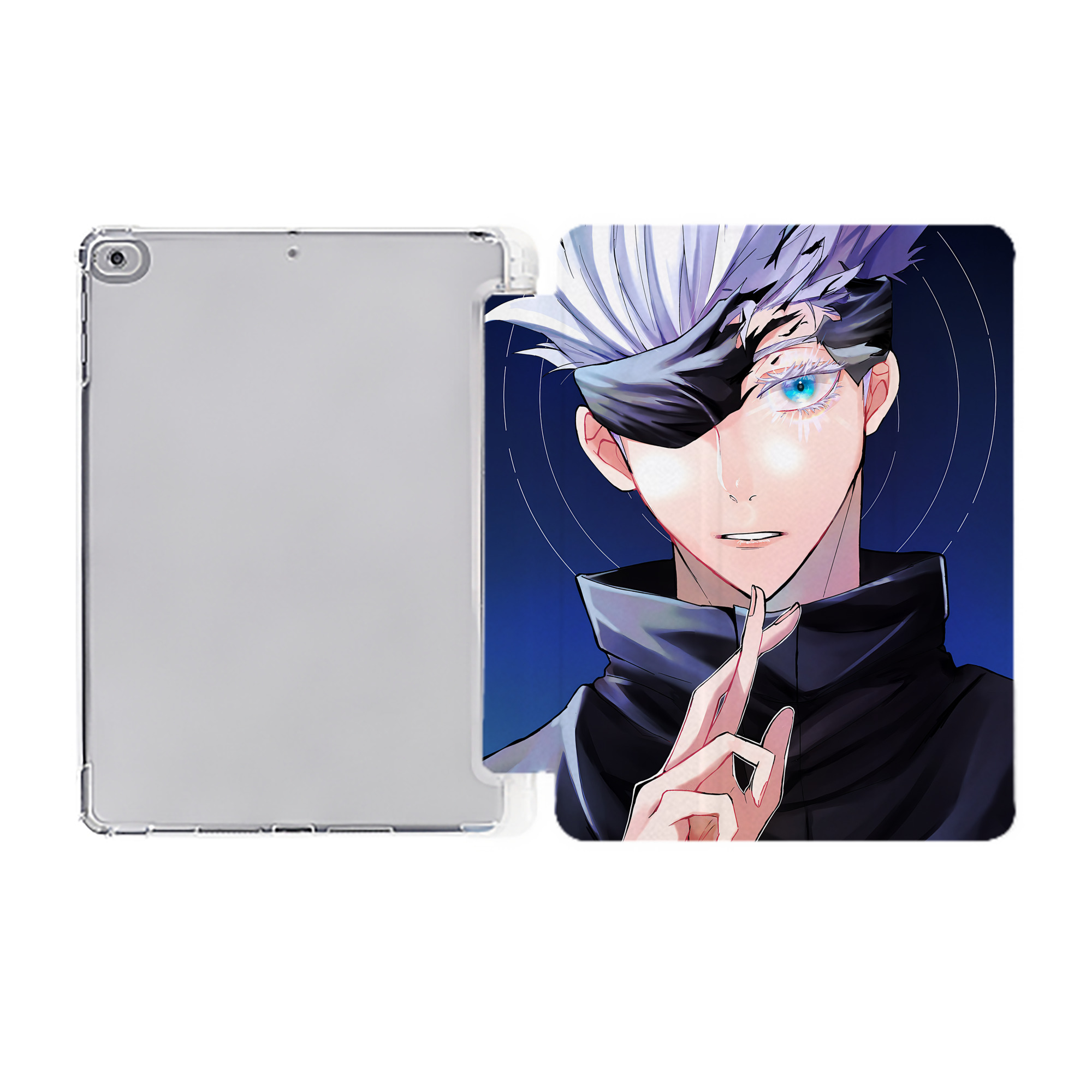 （画像用） 呪術廻戦 Jujutsu Kaisen IPad ケース ペン収納付き 三つ折りスタンド PUレザー×シリコン 対応機種9.5/10.5/10.9インチ